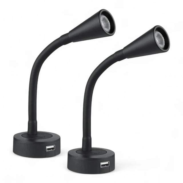 Pair of Zen Reading Lights with USB and Dimming