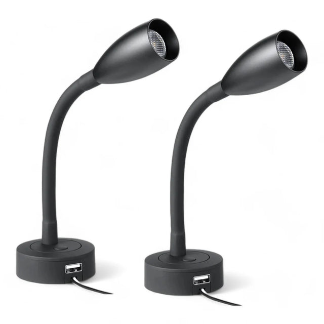 Pair of Max Reading Lights with USB and Dimming