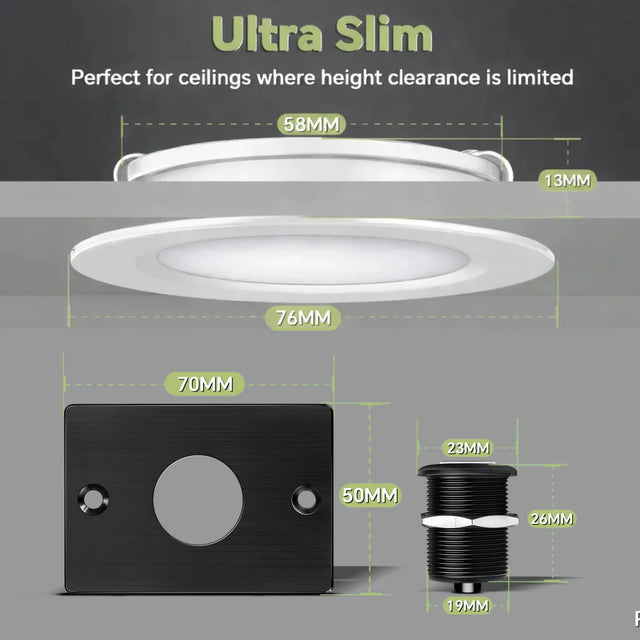 White Downlight Dimmer & Switch Kit (4 Pack) Warm White
