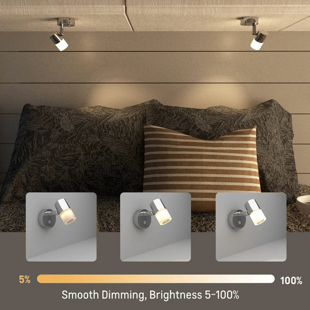 12v LED Swivel Reading Light Chrome