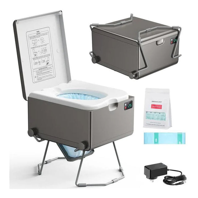 LooSeal EVO Auto Sealing Waterless Portable Toilet Grey