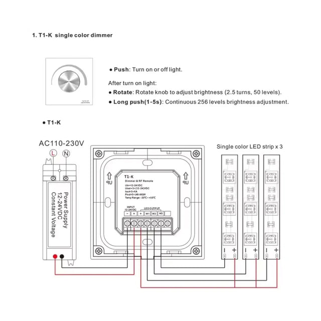 T1K (White) Glass Modern | Dimmer