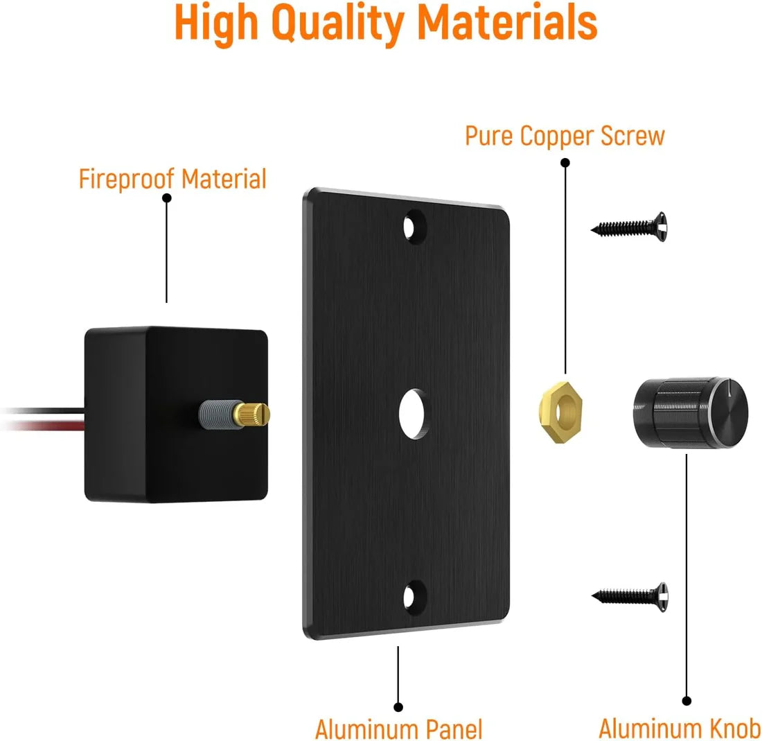 12V PWM LED Dimmer Switch - Black Panel
