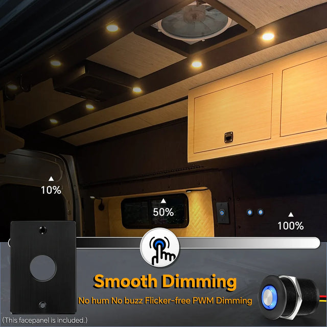 LED Aluminum Black Dimmer Switch