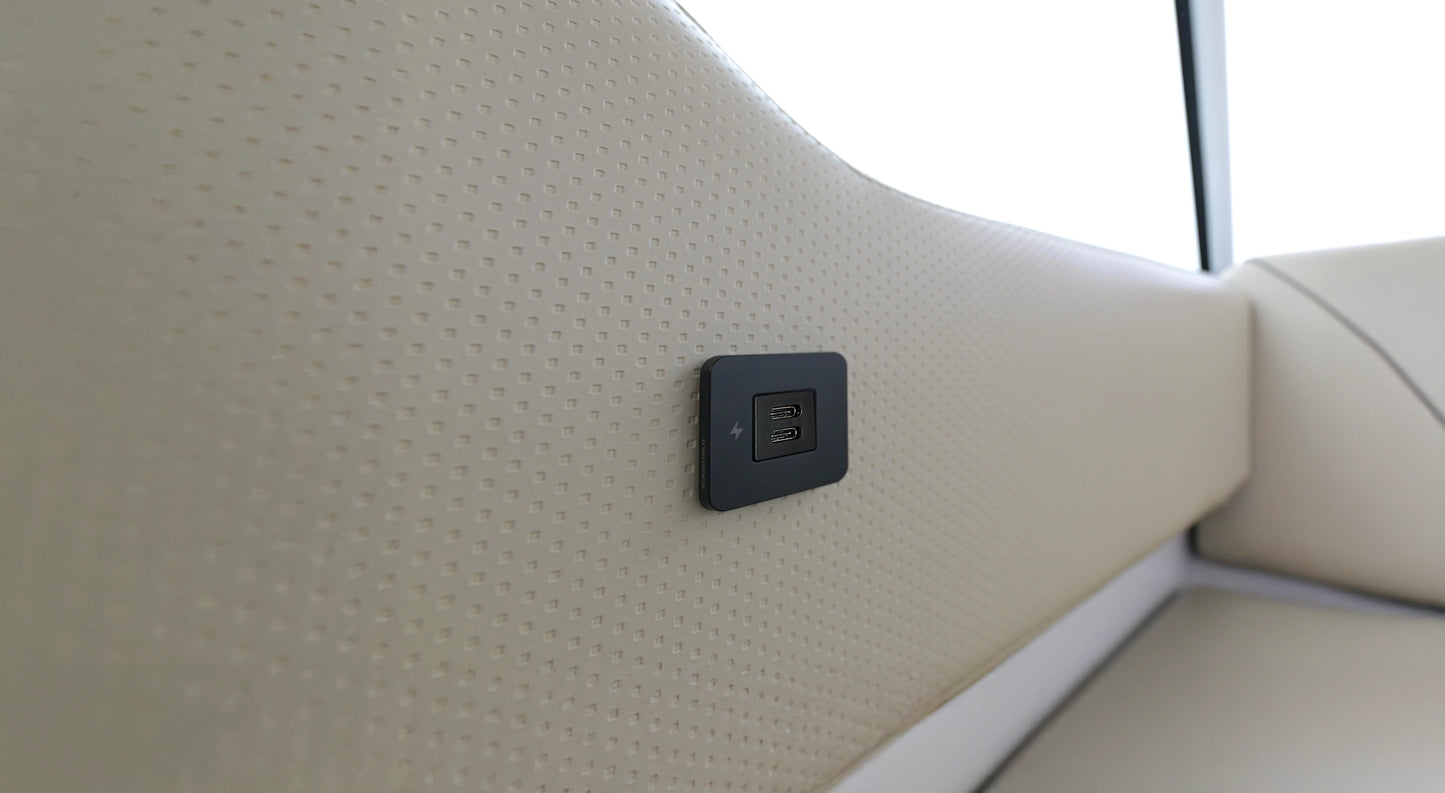 Dual USB-C Interior Charging Socket - Black Bezel
