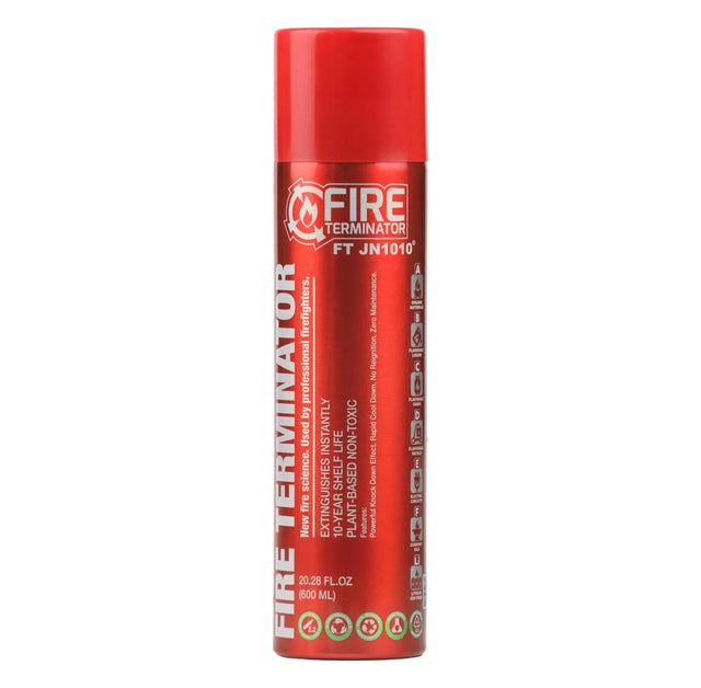Fire Terminator Fire Retardant Extinguisher 600ML Suits All Fire Inc Lithium - Bracket Included