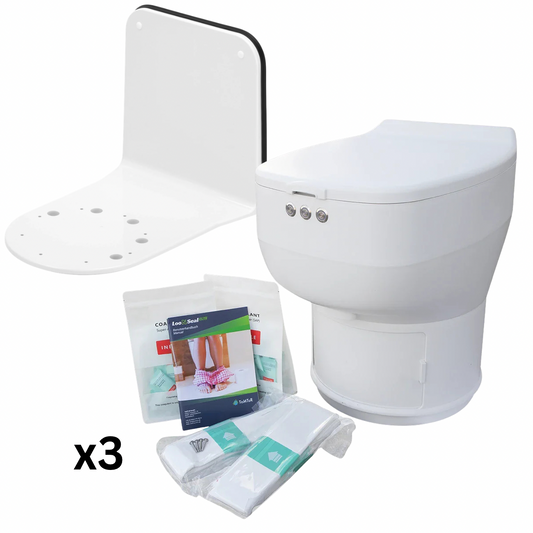 LooSeal Elite Toilet Bundle with Adapter Plate – 3 Months of Supplies