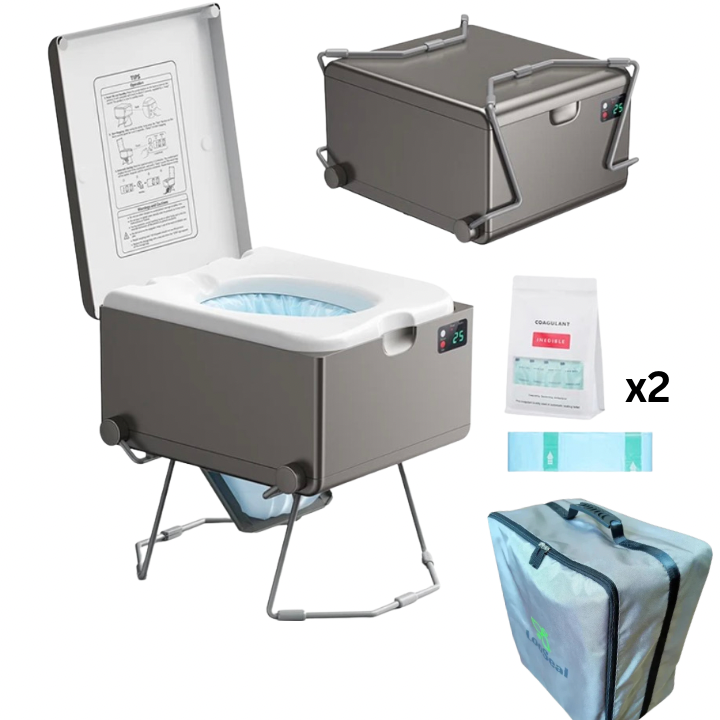 LooSeal EVO Portable Toilet Bundle ( Grey )