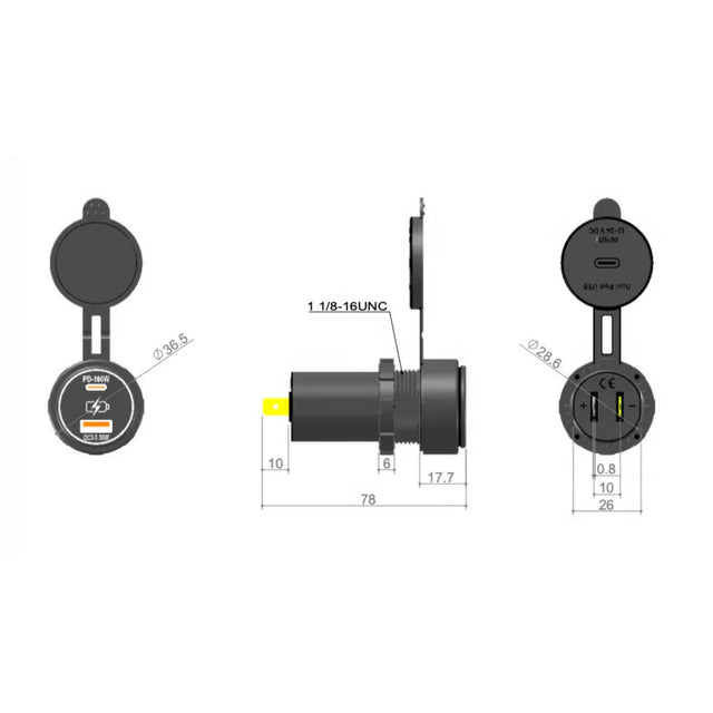 100W USBC QUICK CHARGER PD 12-24V