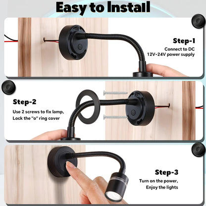 Pair of Black Evo Reading Lights With Dimming and USB