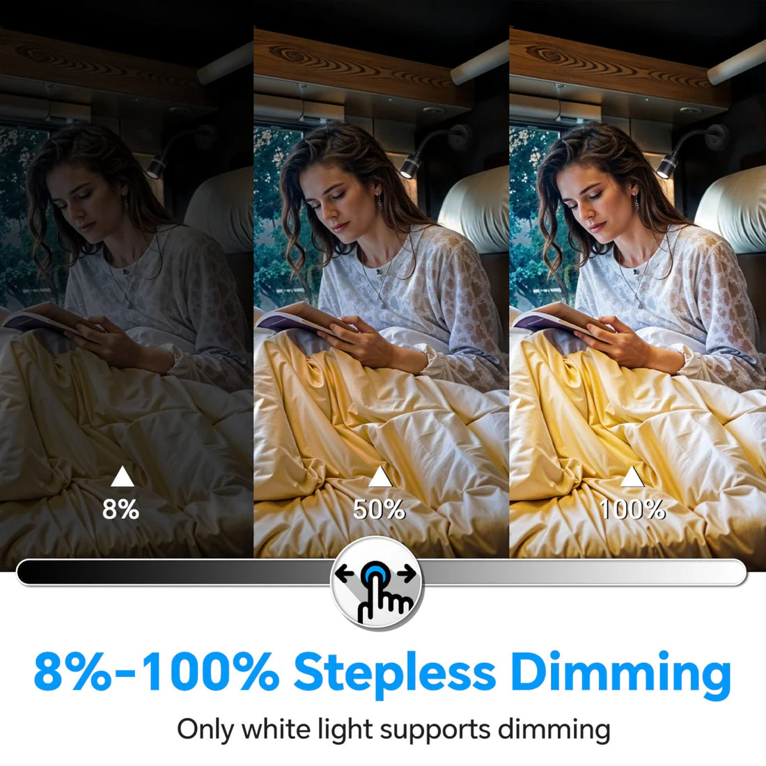 Pair of Black Evo Reading Lights With Dimming and USB