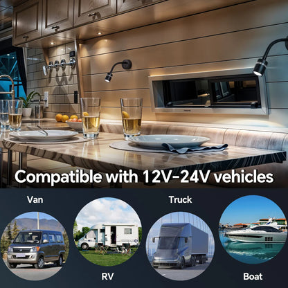 Pair of Black Evo Reading Lights With Dimming and USB