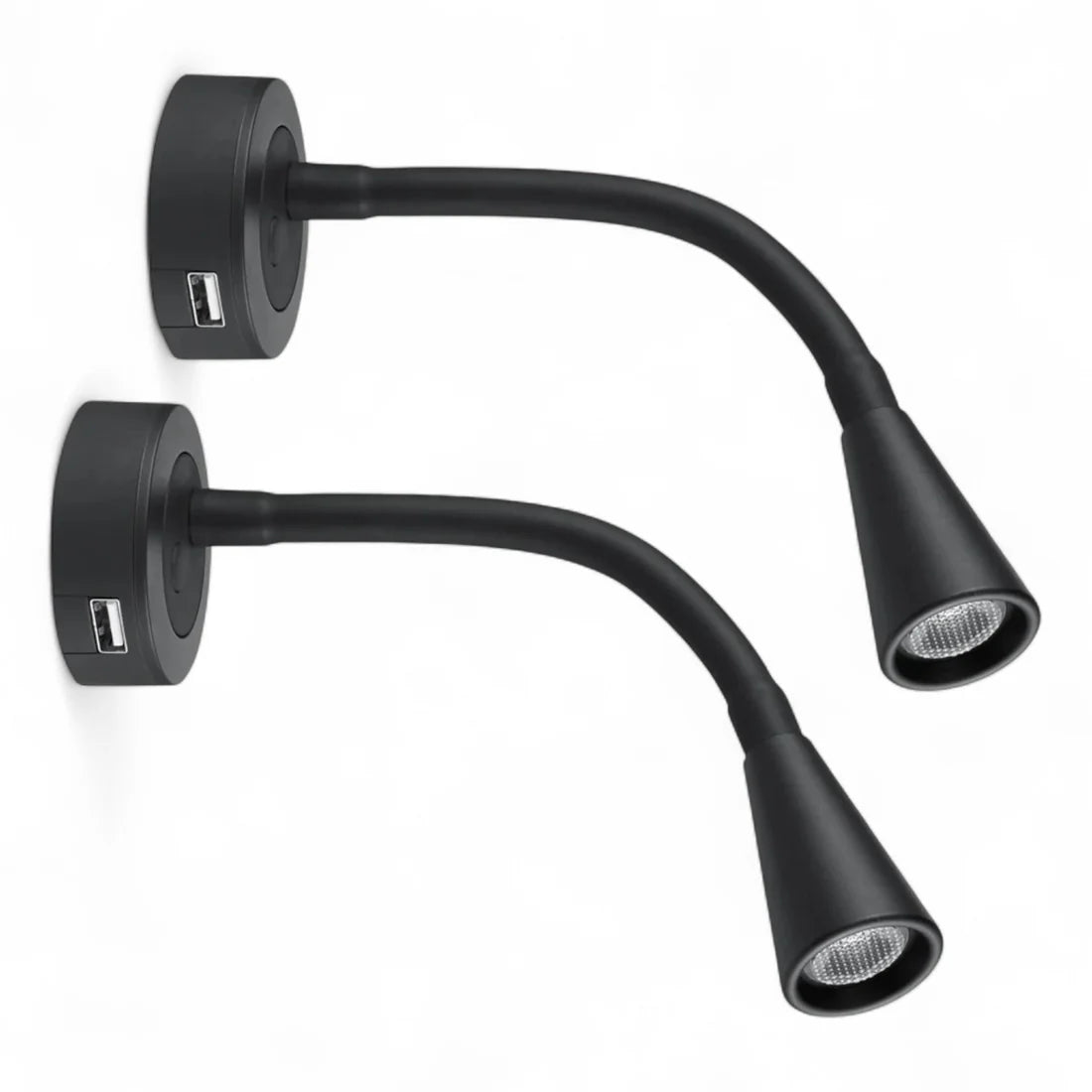Pair of Zen Reading Lights with USB and Dimming