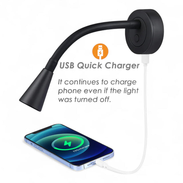 Pair of Zen Reading Lights with USB and Dimming