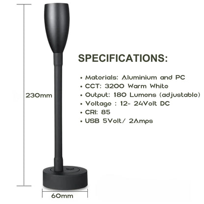 Pair of Max Reading Lights with USB and Dimming