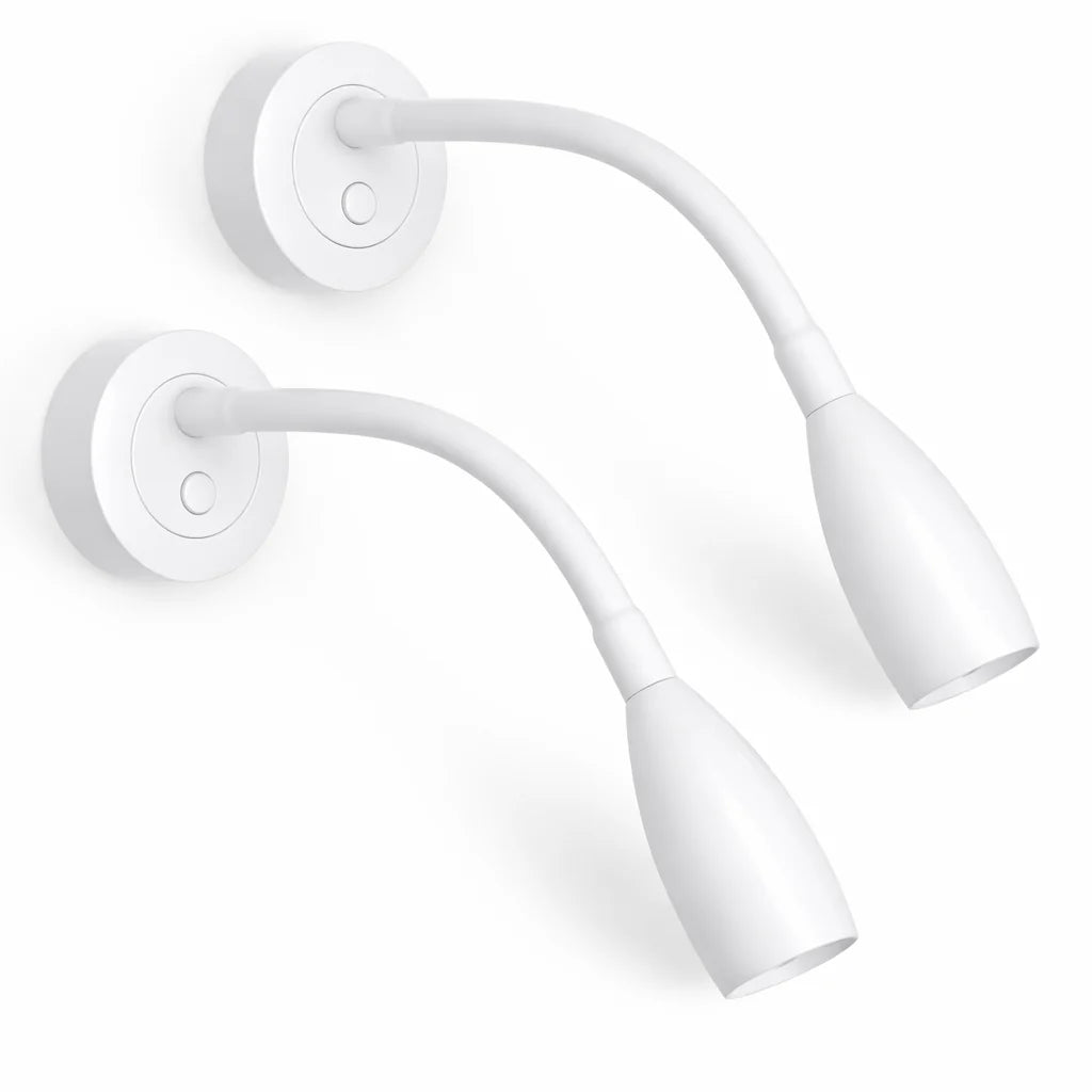 Pair of White Max Reading Lights with USB C and Dimming