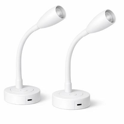 Pair of White Max Reading Lights with USB C and Dimming