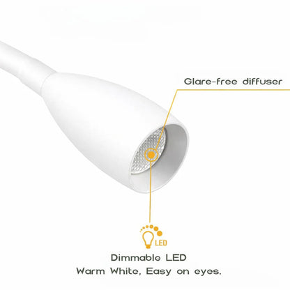 Pair of White Max Reading Lights with USB C and Dimming