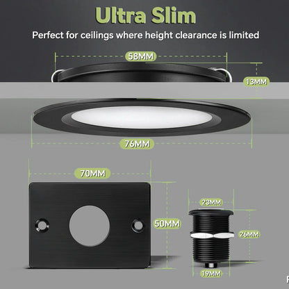 Black Downlight Dimmer & Switch Kit (4 Pack) Warm White