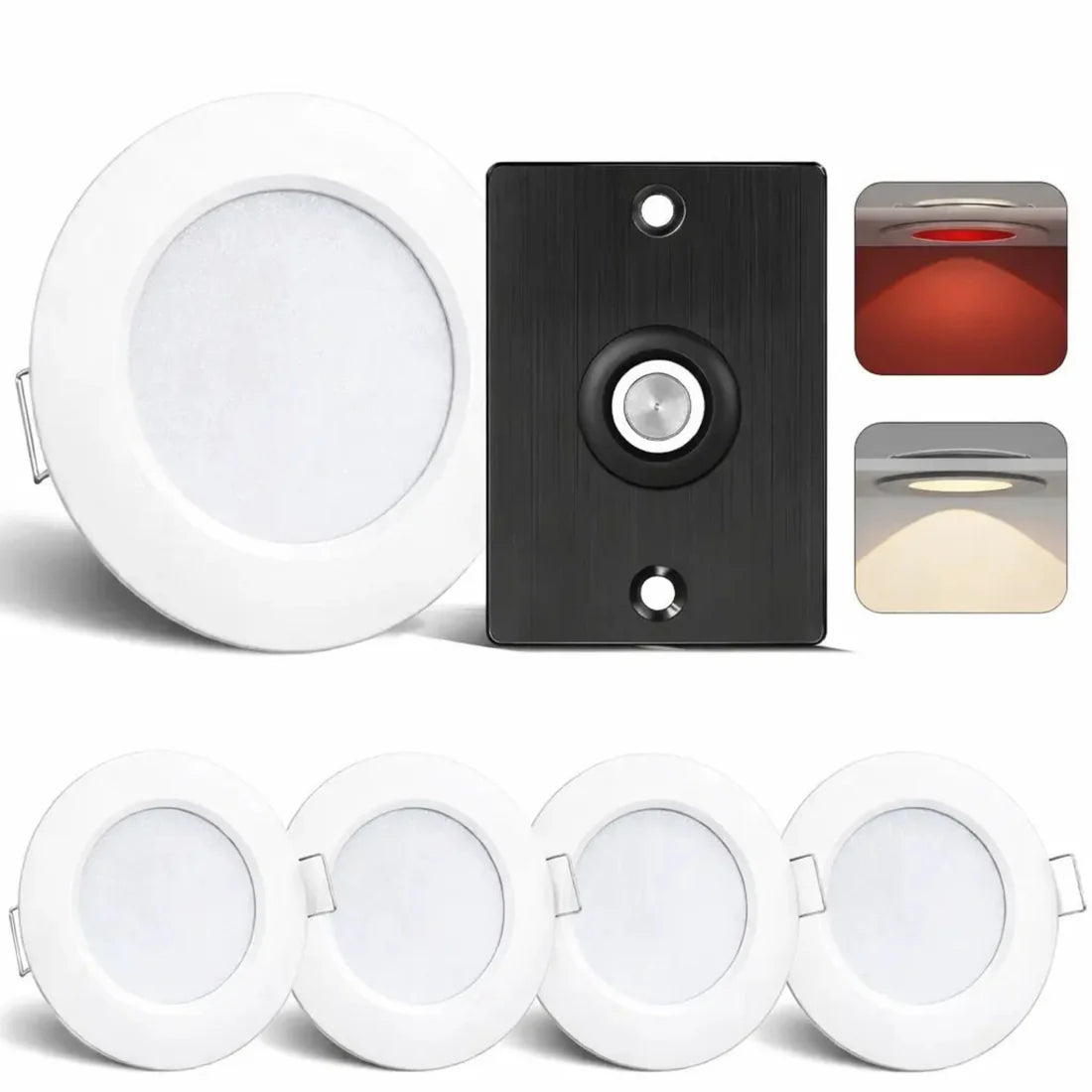 White Downlight Dimmer & Switch Kit (4 Pack) Warm White