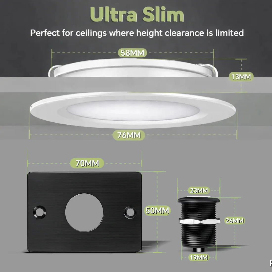 White Downlight Dimmer & Switch Kit (4 Pack) Warm White