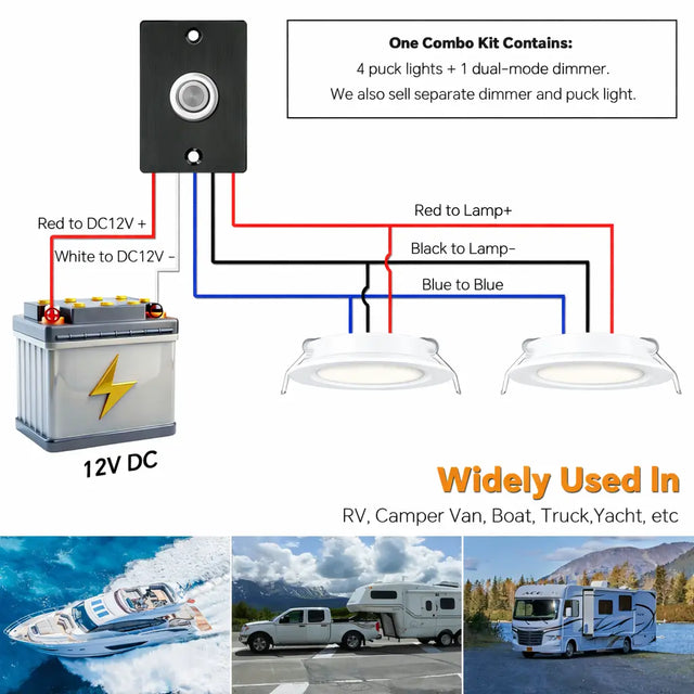 White Downlight Dimmer & Switch Kit (4 Pack) Warm White