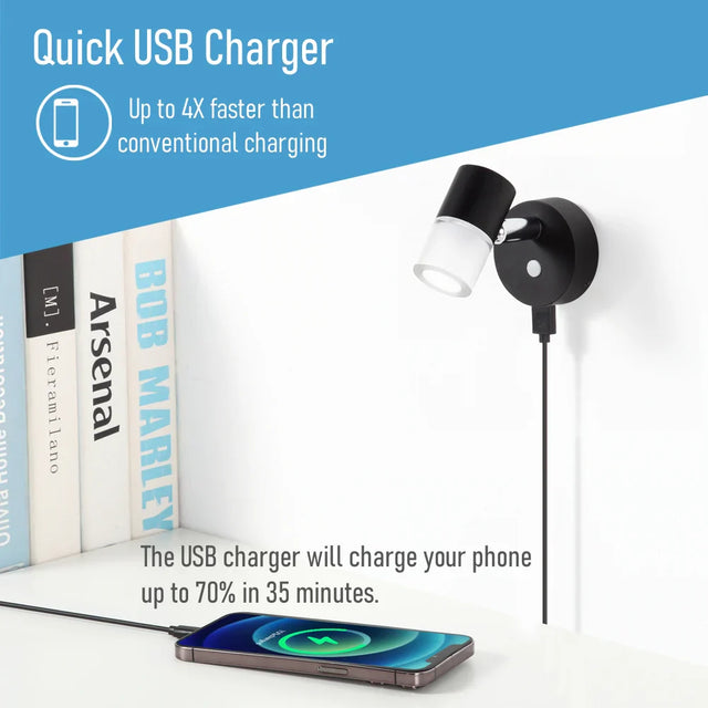 12v LED Swivel Reading Light Black