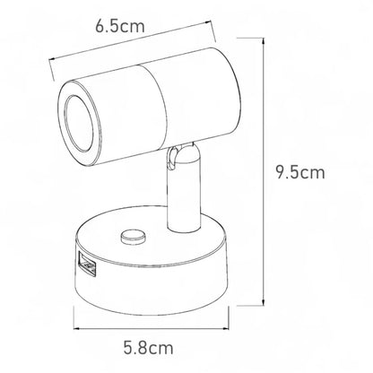 12v LED Swivel Reading Light Black