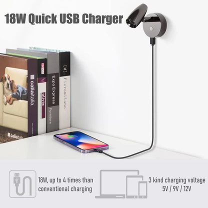 12/24 Volt Reading Spotlight for Caravans (Gun Metal Gloss Black)