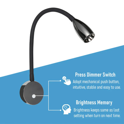 12 / 24v Wall Reading Light (Gun Metal Gloss Black)