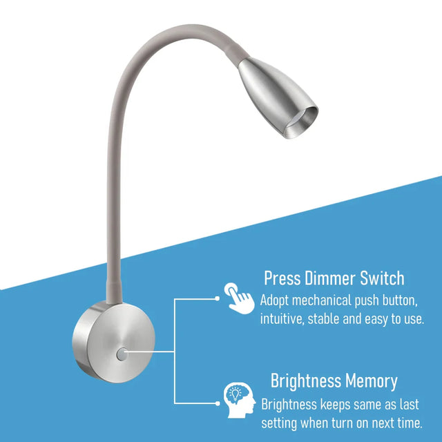 12 / 24v Wall Reading Light (Nickel)