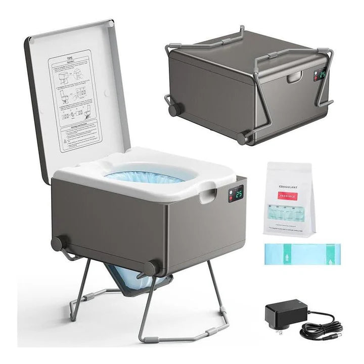 LooSeal EVO Auto Sealing Waterless Portable Toilet Grey