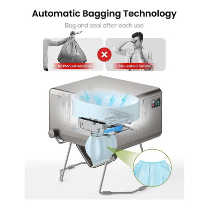 LooSeal EVO Auto Sealing Waterless Portable Toilet Grey