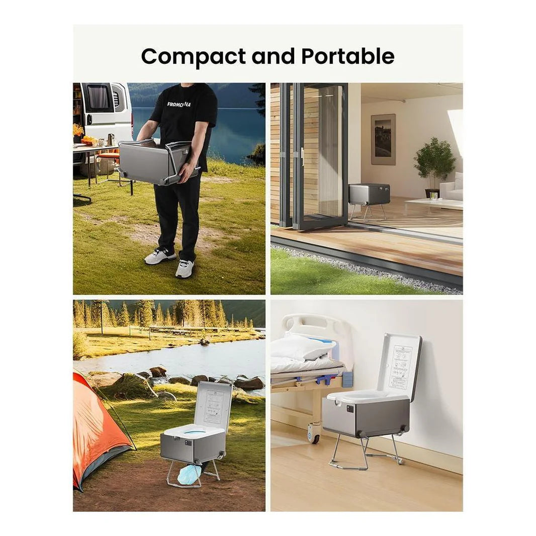 LooSeal EVO Auto Sealing Waterless Portable Toilet Grey