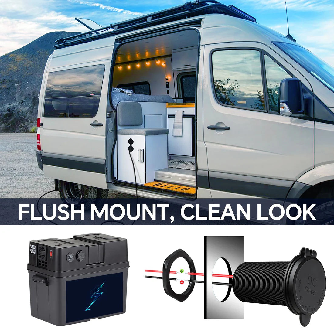 Starlink Mini Waterproof Boosted Caravan / Canopy Power Outlet