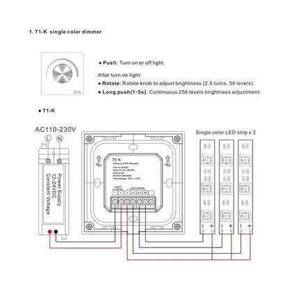 T1K (White) Glass Modern | Dimmer