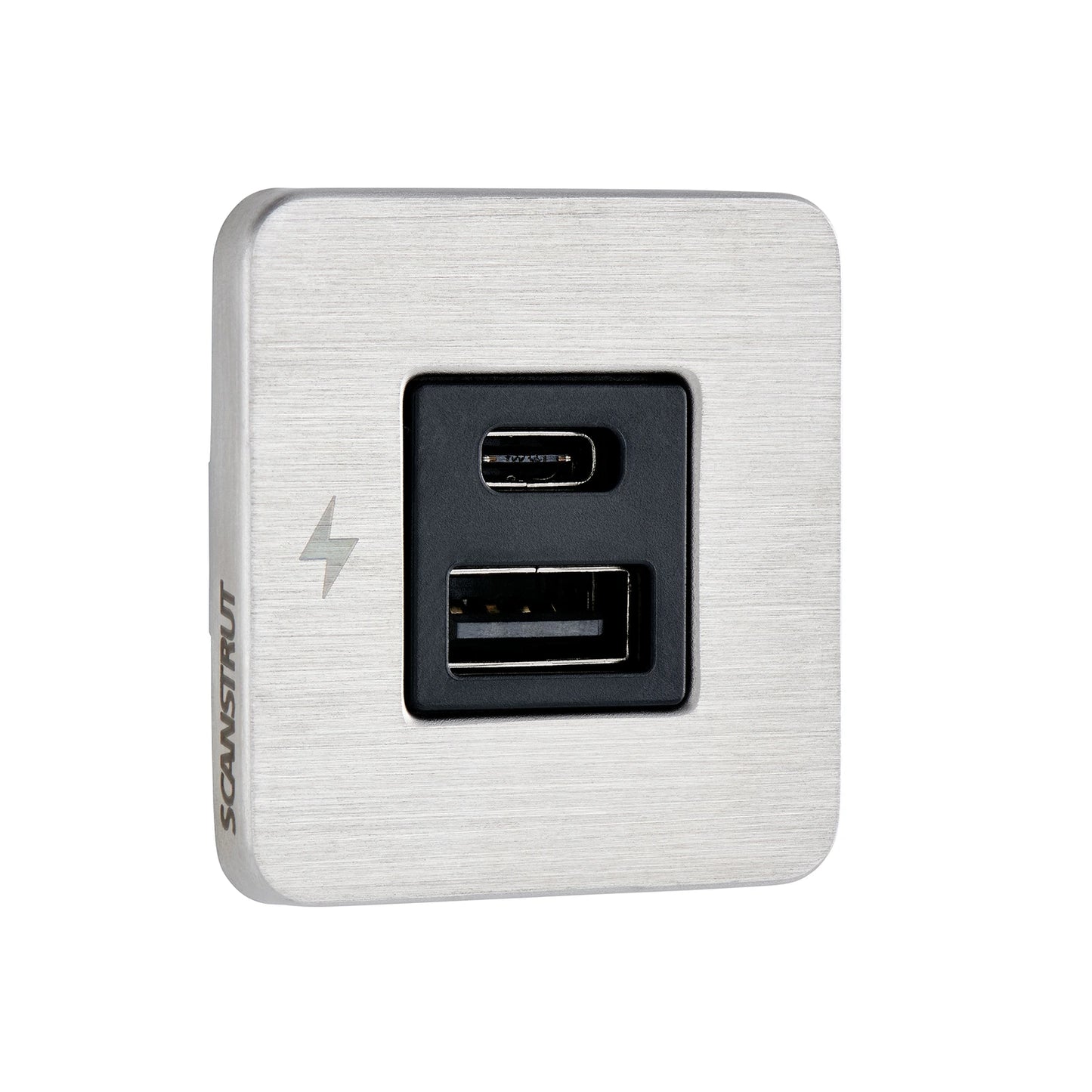 USB-A & C Interior Charging Socket - Stainless Steel