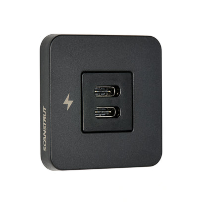 Dual USB-C Interior Charging Socket - Black Bezel
