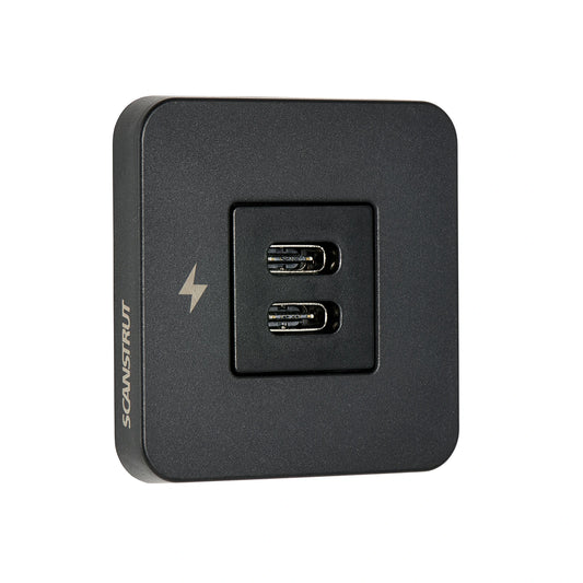 Dual USB-C Interior Charging Socket - Black Bezel