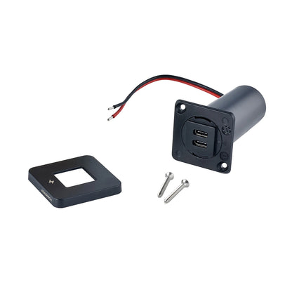 Dual USB-C Interior Charging Socket - Black Bezel
