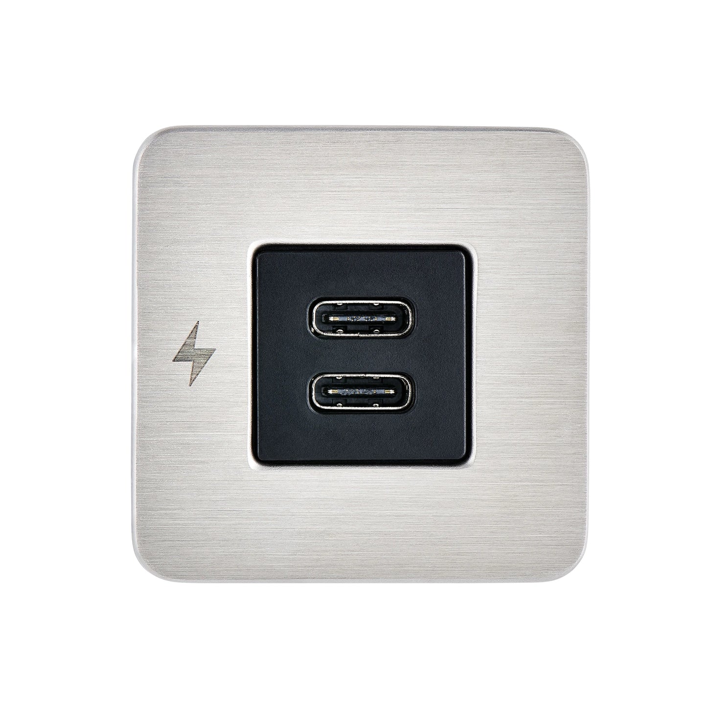 Dual USB-C Interior Charging Socket - Stainless Steel