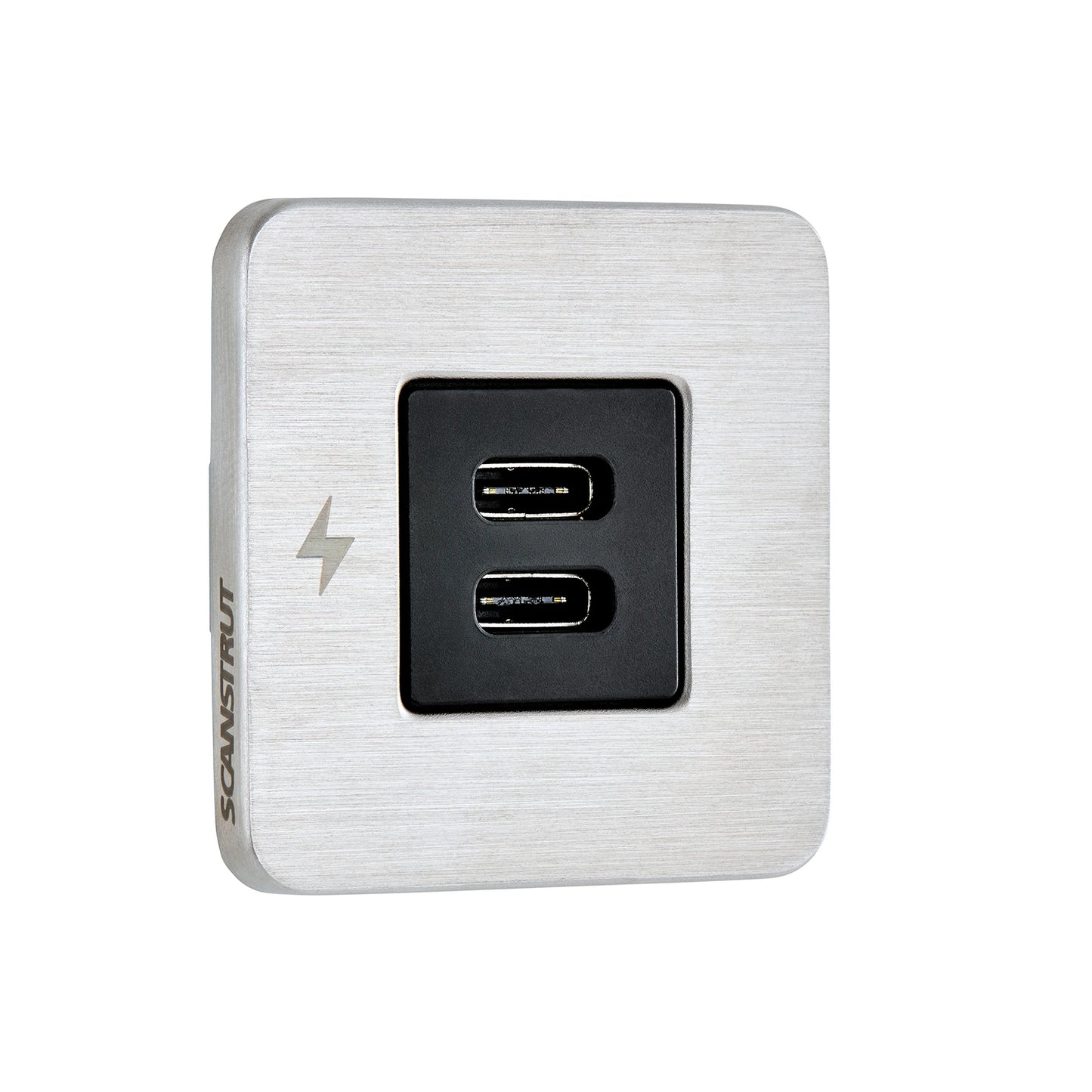 Dual USB-C Interior Charging Socket - Stainless Steel