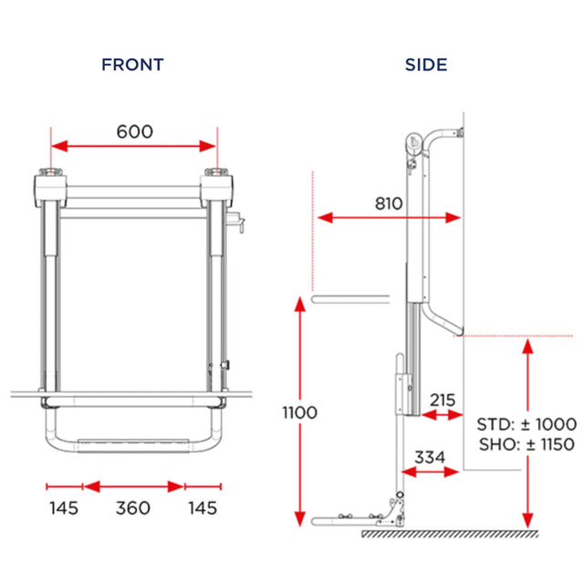 Electric Bike Lift - Short (830-1210mm)