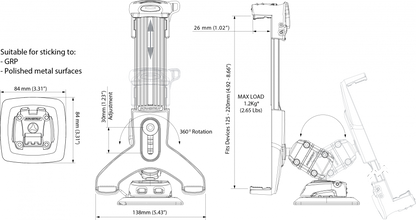 ROKK Mini Tablet Mount Kit - Self Adhesive Base