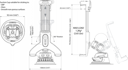 ROKK Mini Tablet Mount Kit - Suction Cup Base